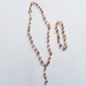 Banana Republic pearl necklace and bracelet set